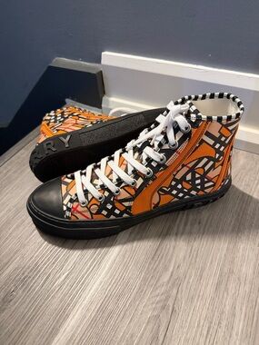 Burberry Black Rubber Sole Sneakers with Logo